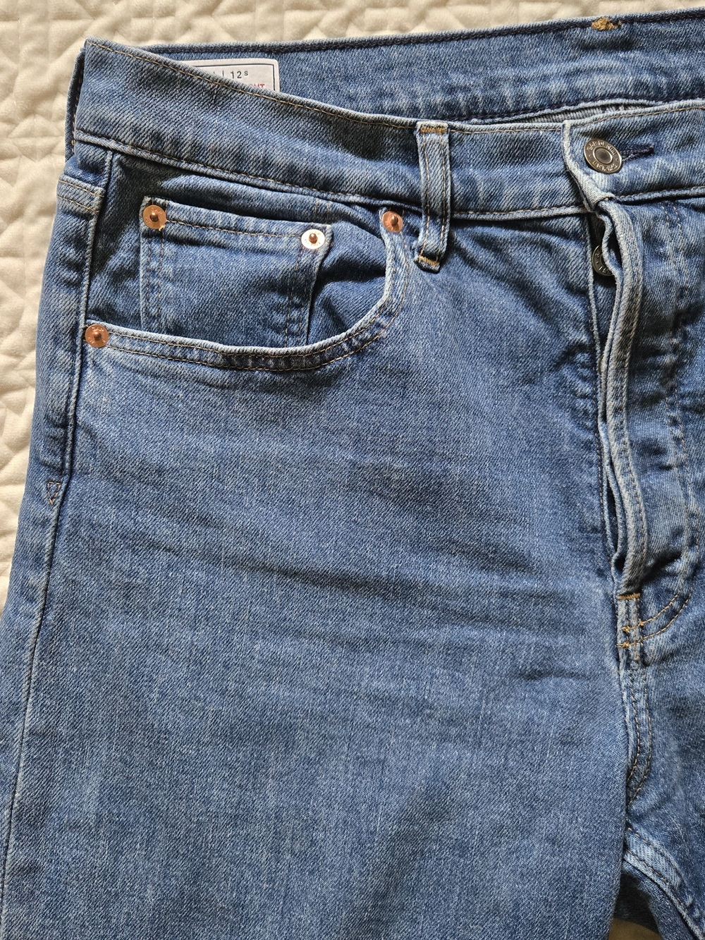 GAP High-Rise Straight-Leg Jeans in Blue Size 31 Short / 12 Petite - Picture 3 of 9